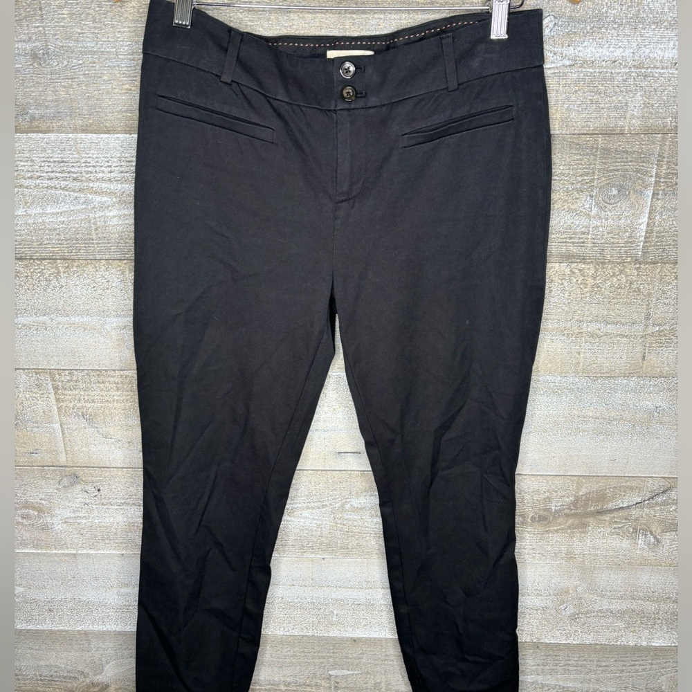Anthropologie the essential slim black career office trouser dress pants size 8